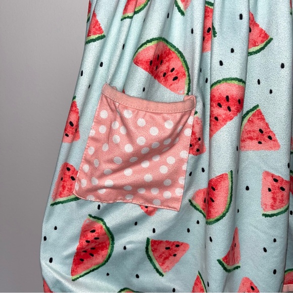 Boutique Watermelon Kids Dress with Pockets - Picture 2 of 4
